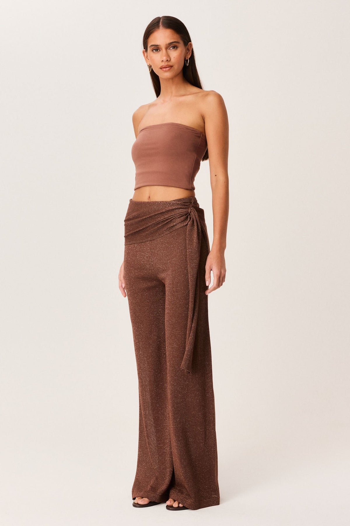 SNDYS CELINE SHIMMER PANTS (Chocolate)