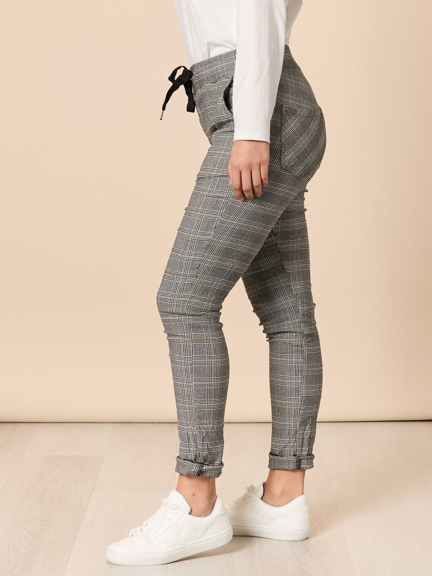 Threadz Chic Check Pant (Natural)