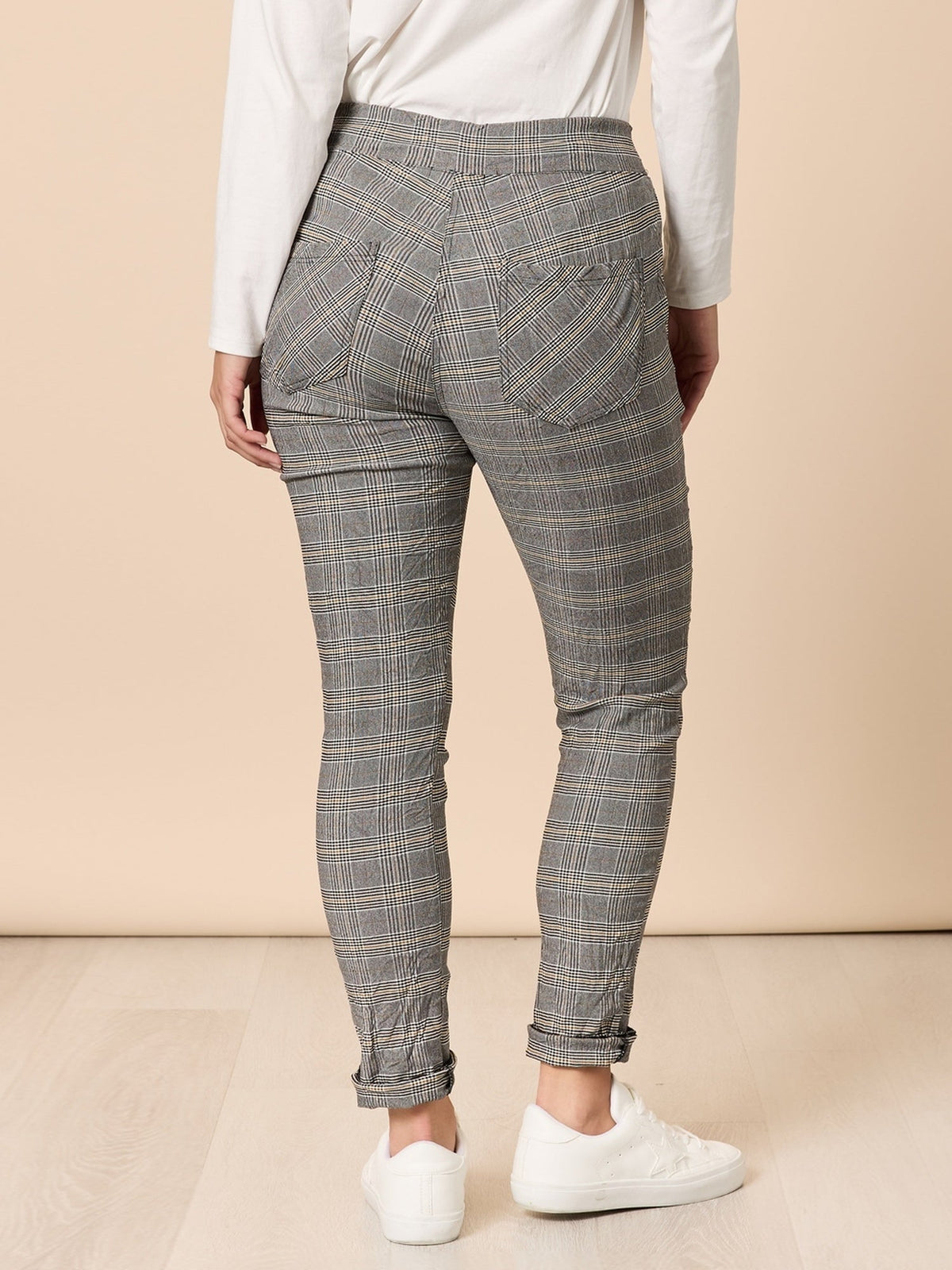 Threadz Chic Check Pant (Natural)