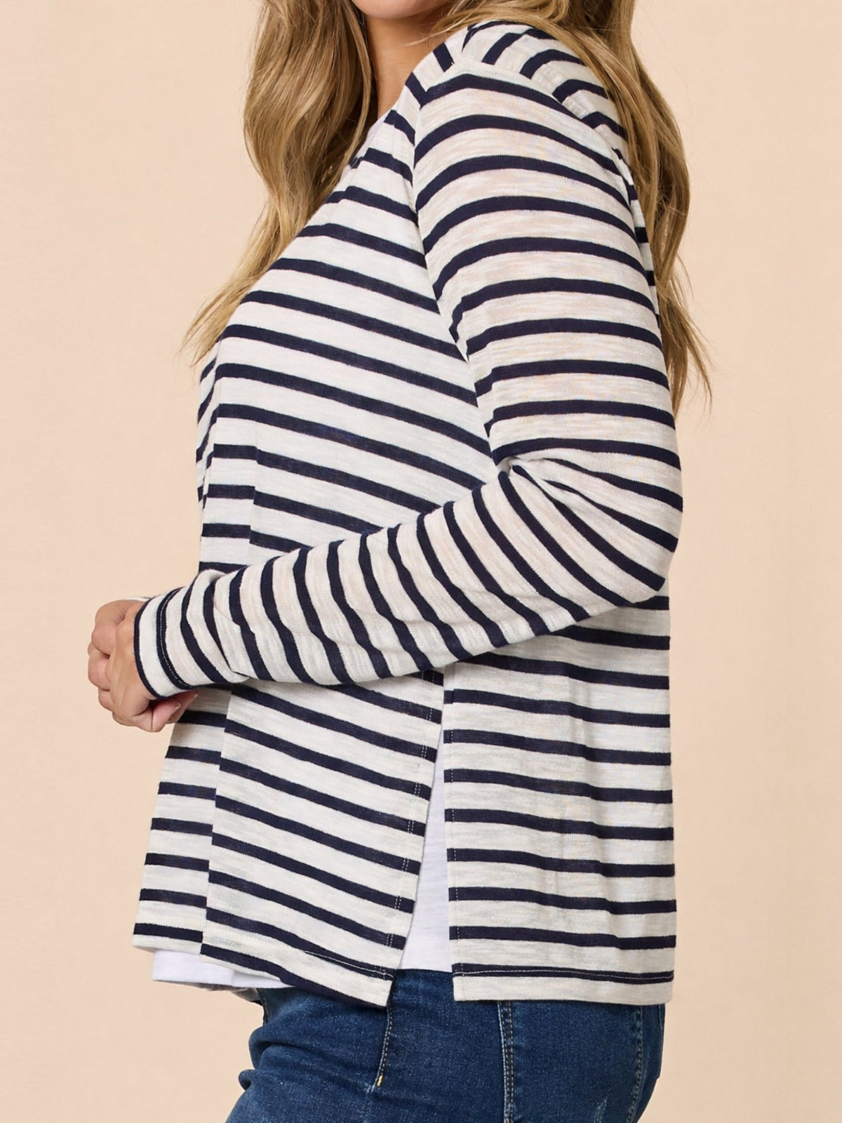 Threadz The Duo Stripe Top (Navy/Ivory)