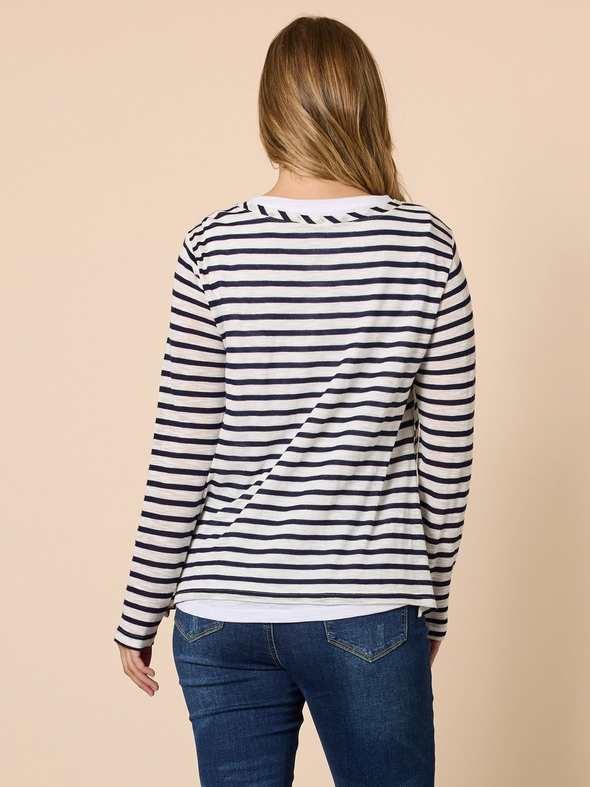 Threadz The Duo Stripe Top (Navy/Ivory)