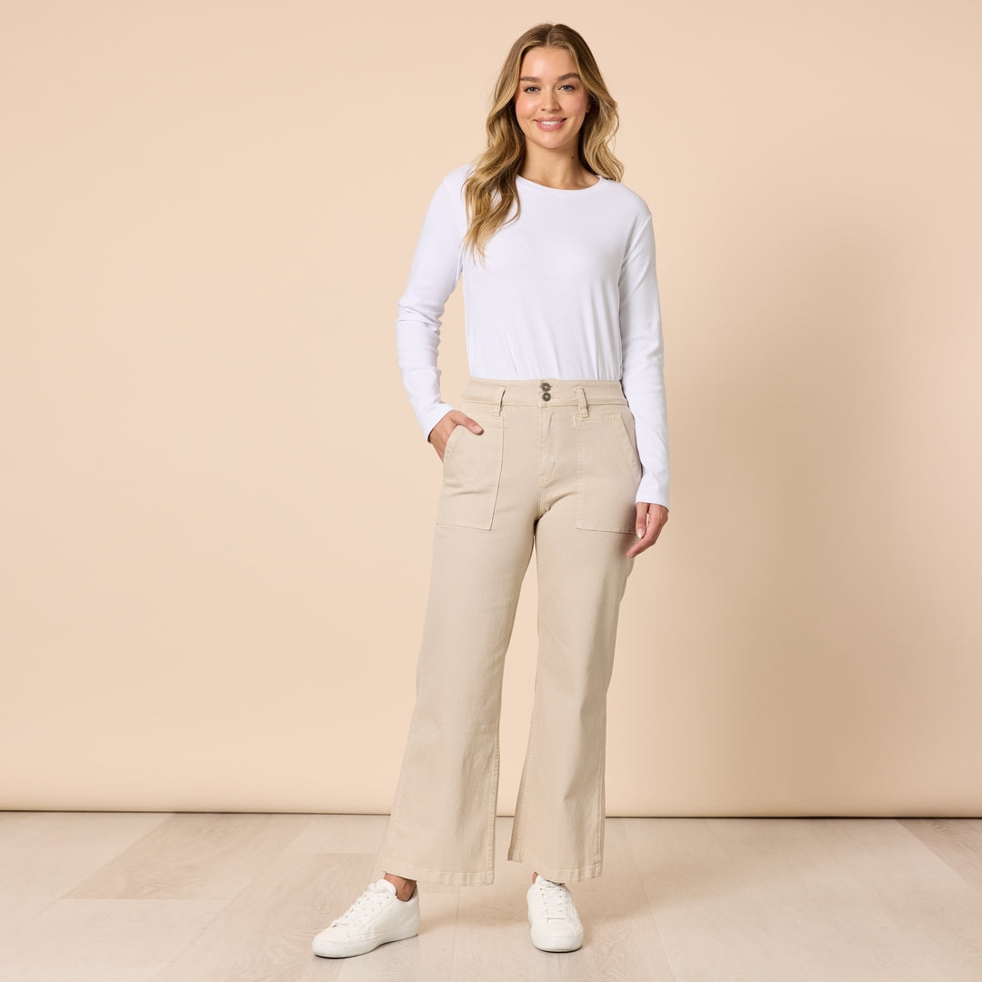 Gordon Smith Hudson Wide Leg Jean (Natural)
