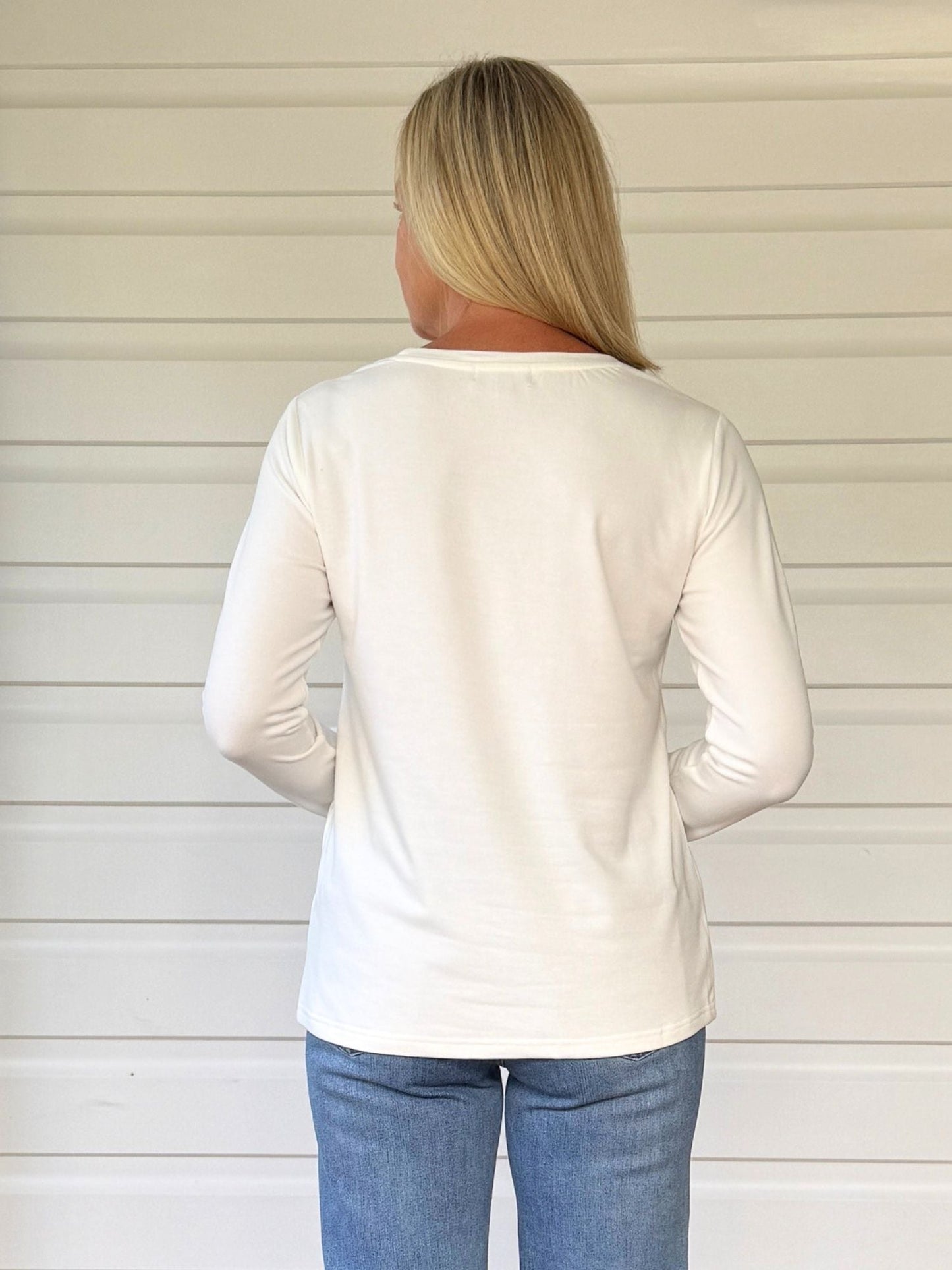 Gordon Smith Brushed Cotton Crew Neck Tee (Ivory)