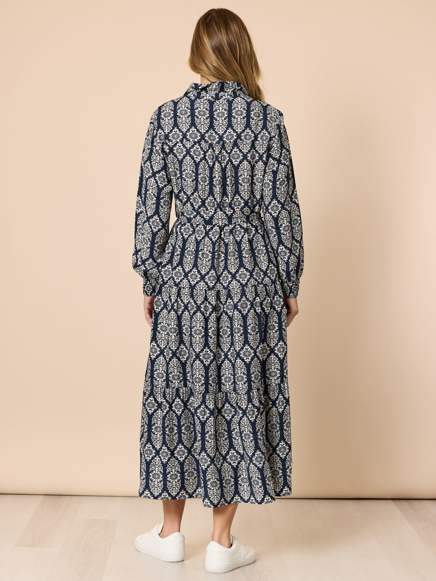 Threadz Lola Print Dress (Navy/White)