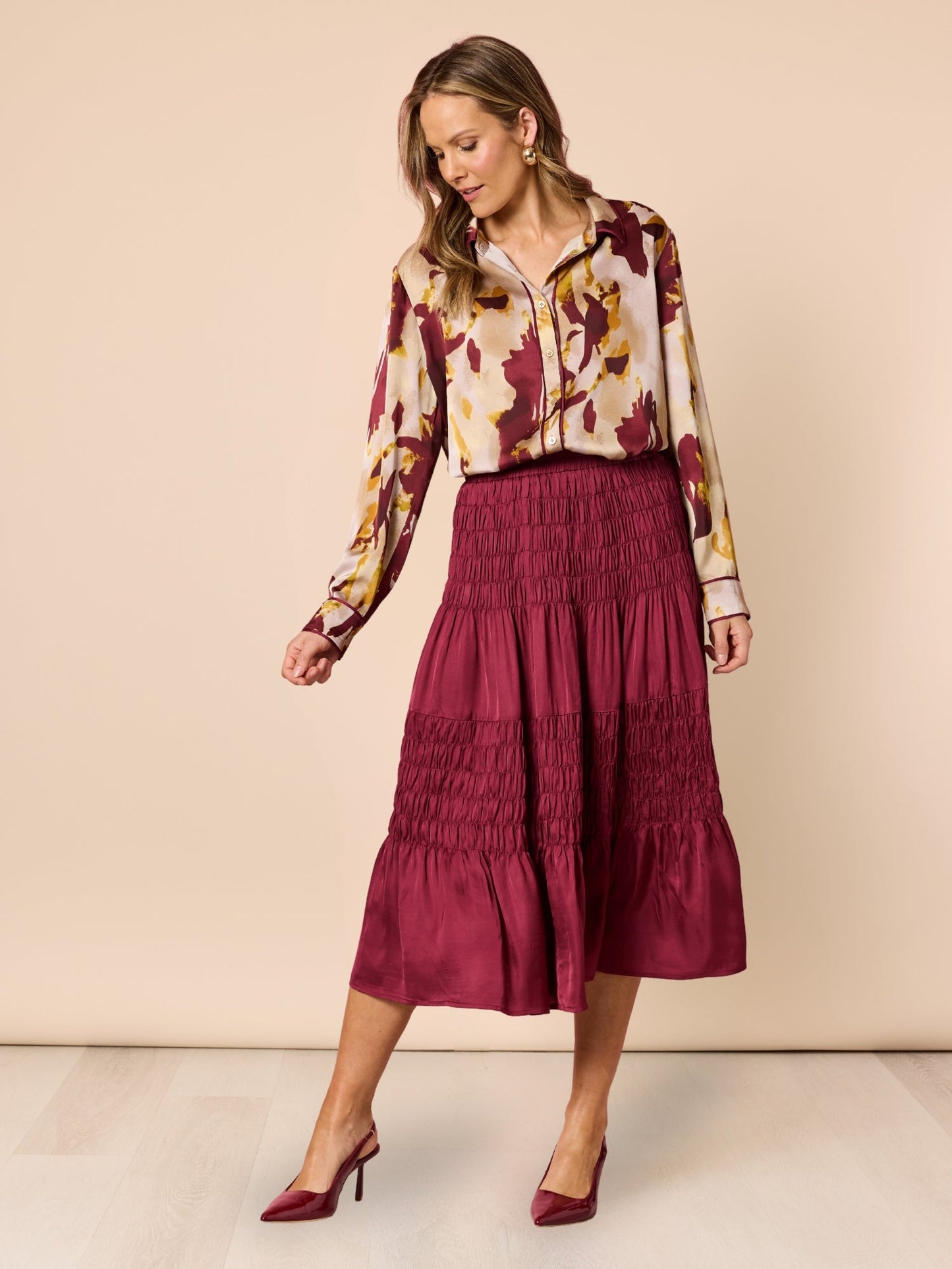 Hammock & Vine Lux Ruche Skirt (Shiraz)