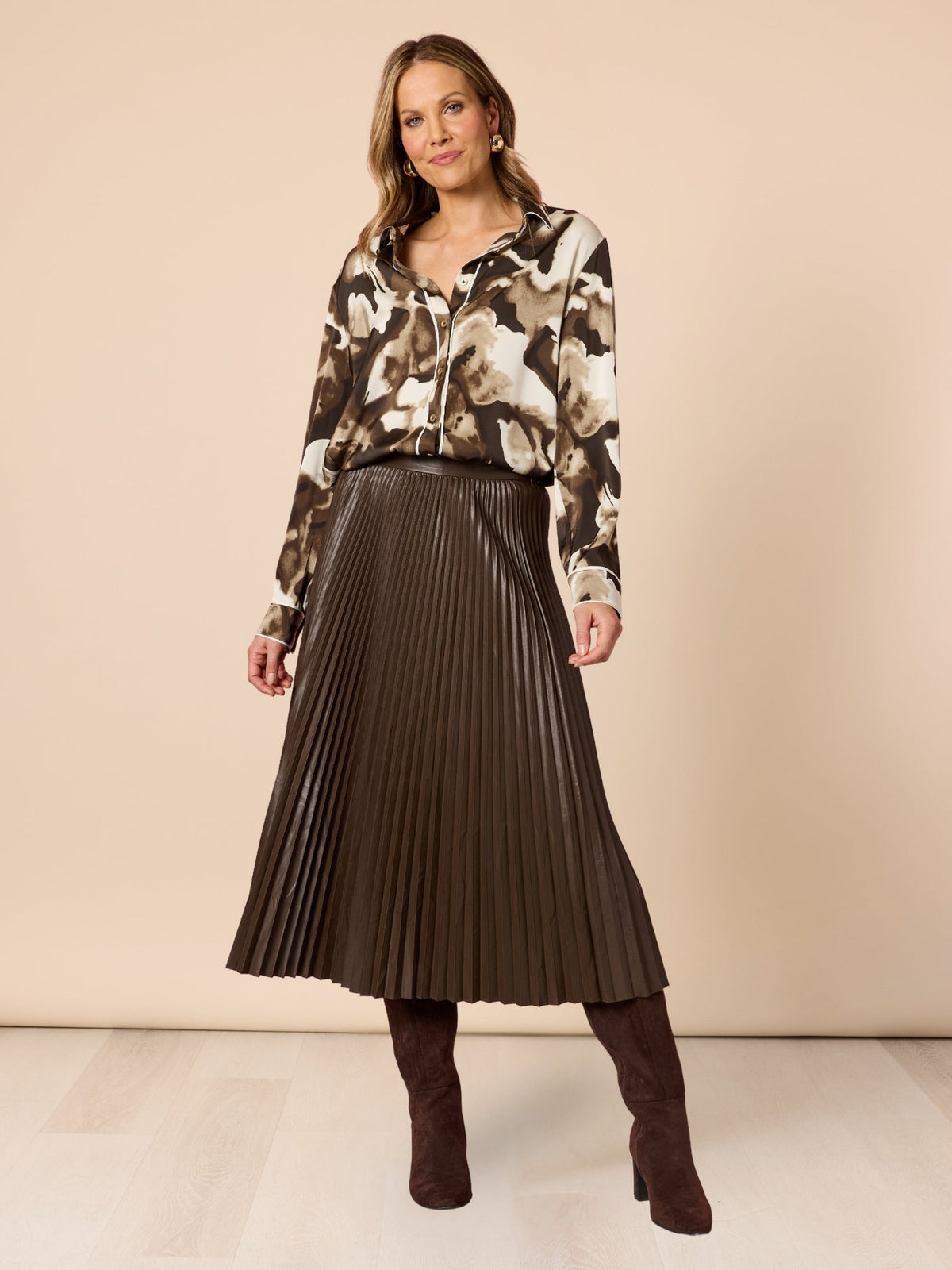 Hammock & Vine Venice Print Shirt (Espresso Multi)