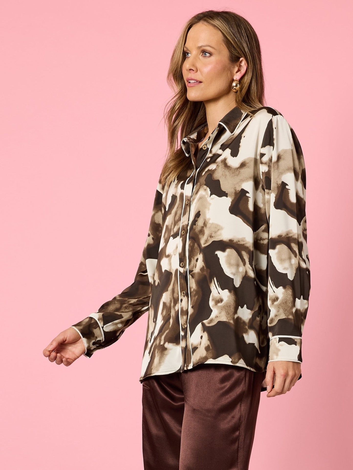 Hammock & Vine Venice Print Shirt (Espresso Multi)
