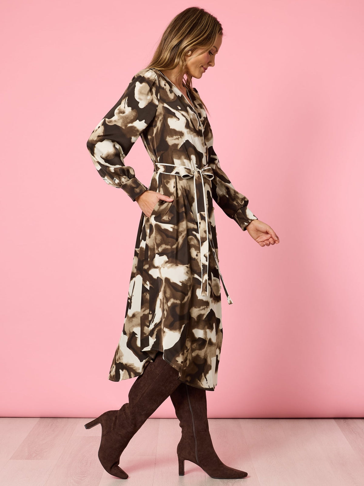 Hammock & Vine Venice Print Dress (Espresso Multi)
