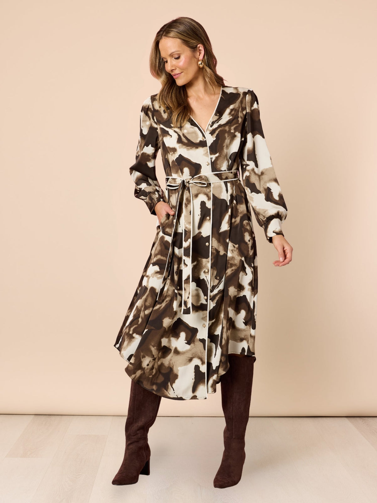 Hammock & Vine Venice Print Dress (Espresso Multi)