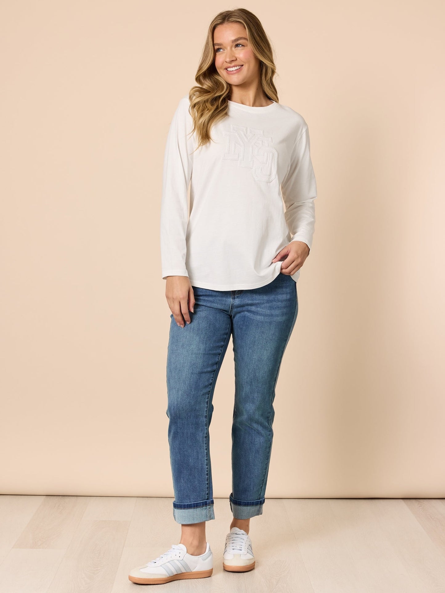 Threadz Retro Cuff Straight Leg Jean (Denim)