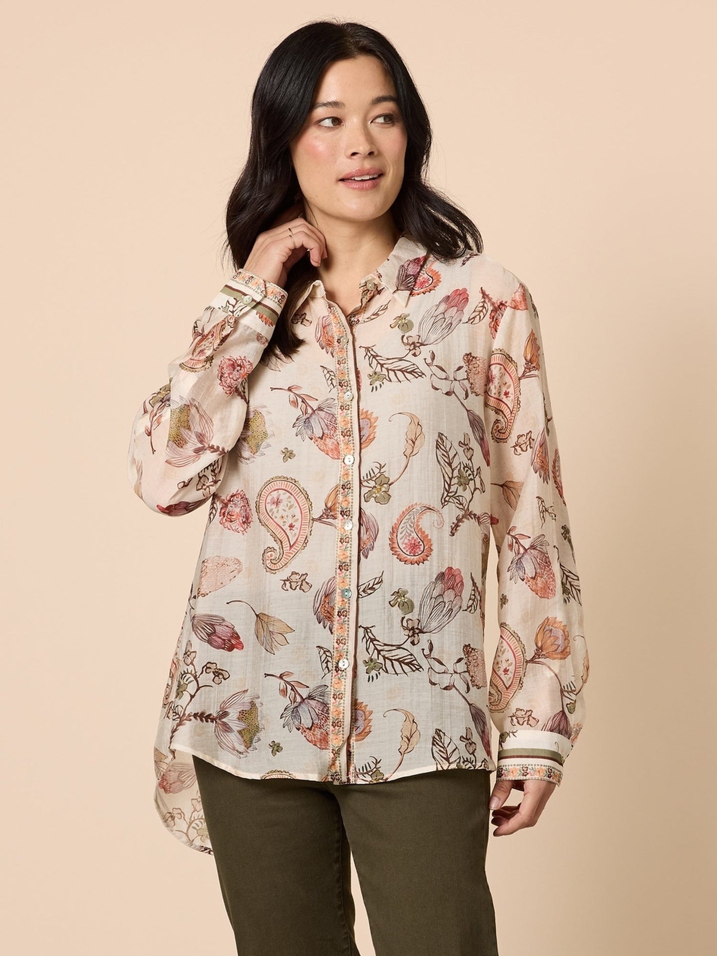 Image of Shirts. Product name - Arizona Print Shirt Natural Multi in Natural Multi colour by brand - Gordon Smith