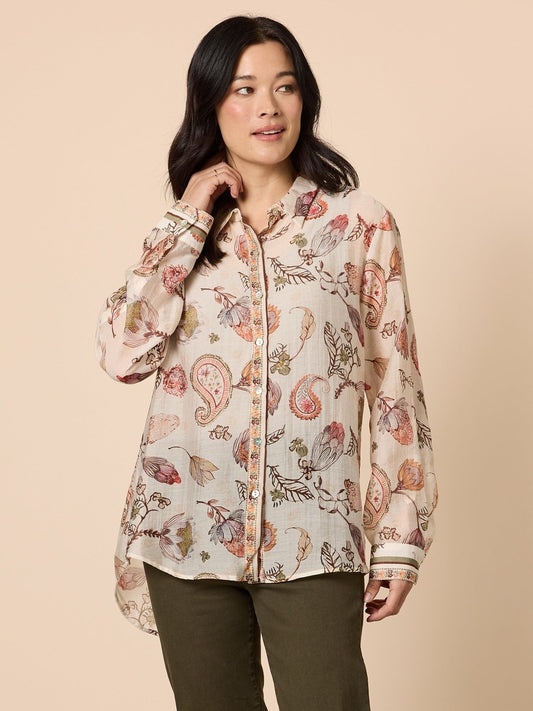 Image of Shirts. Product name - Arizona Print Shirt Natural Multi in Natural Multi colour by brand - Gordon Smith