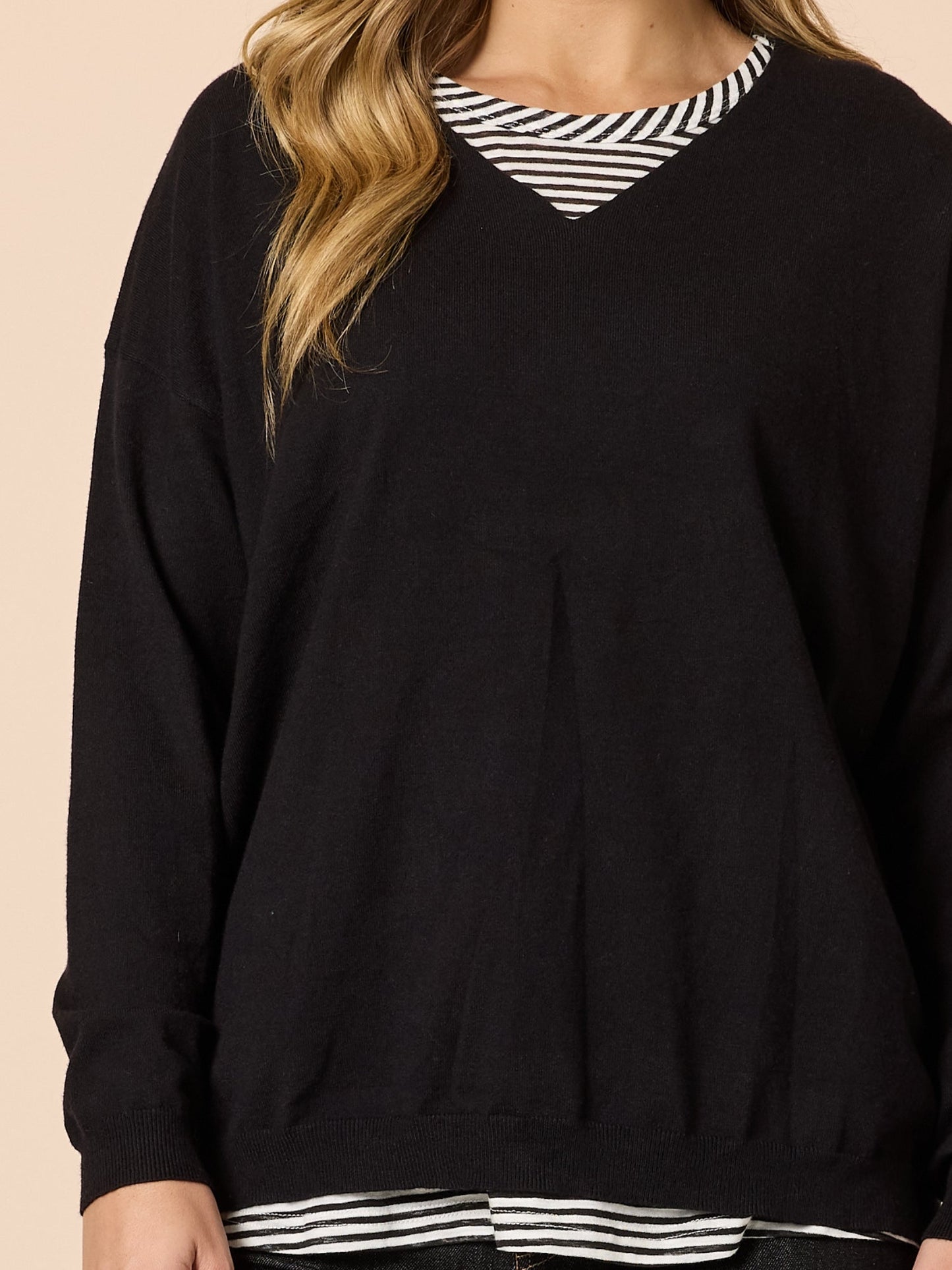 Threadz Double Take 2 in 1 Top (Black/White)