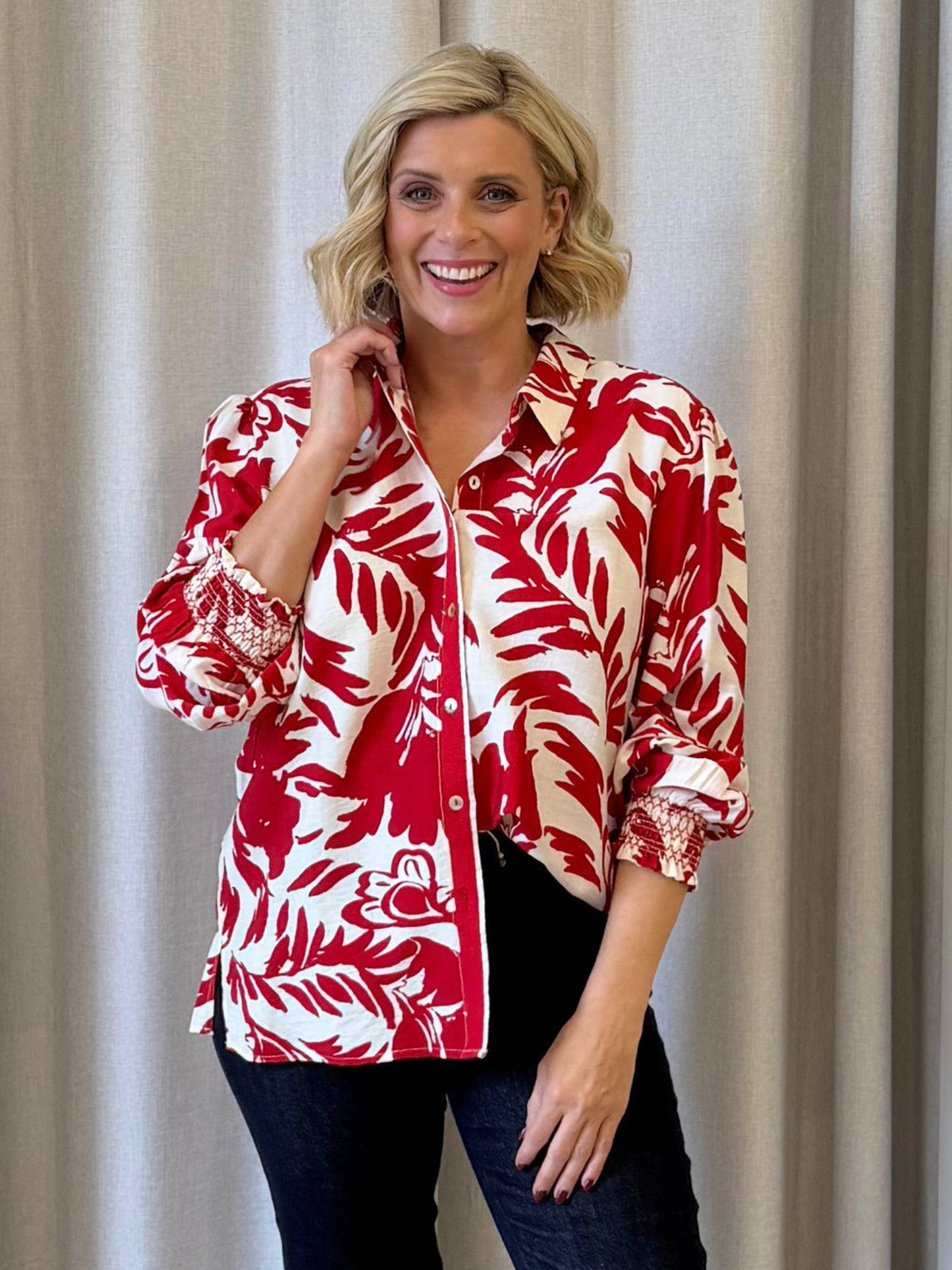 Image of Shirts. Product name - Moulin Rouge Shirt Red in Red colour by brand - Threadz