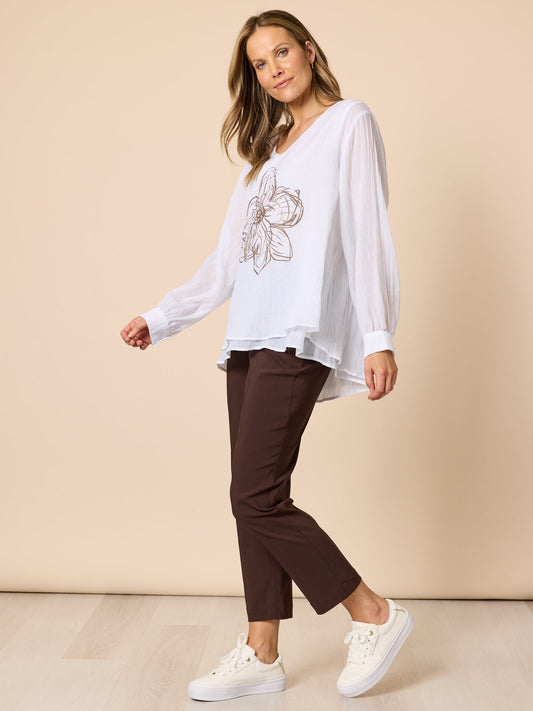 Threadz Evie Stretch Pant (Coffee)