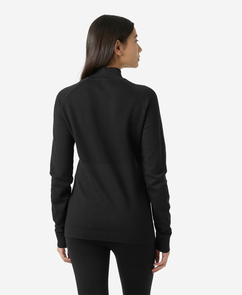 Helly Hansen W LIFA MERINO KNITEVO 1/2 ZIP (Black)