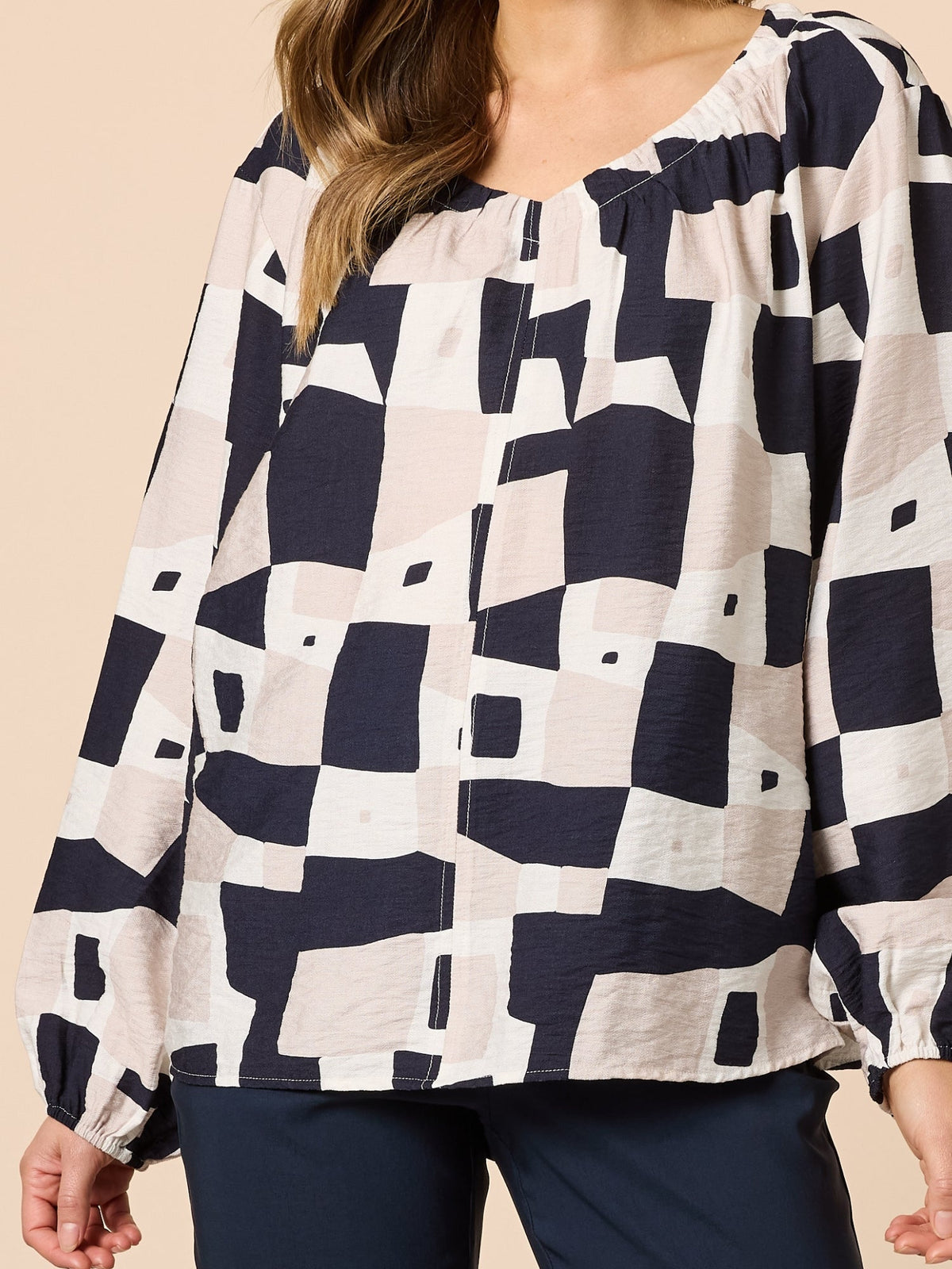 Clarity Rive Gauche Top (Navy Multi)