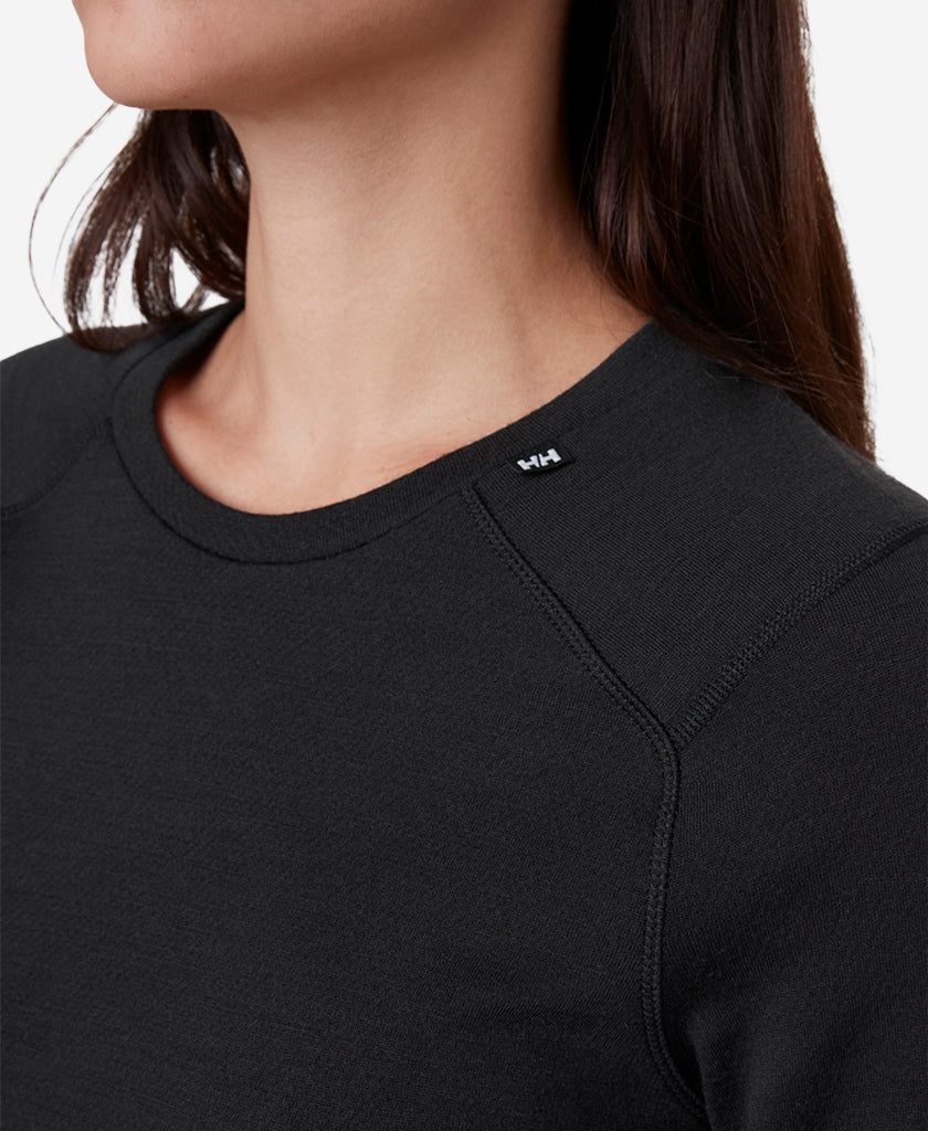 Helly Hansen W LIFA MERINO MIDWEIGHT CREW (Black)
