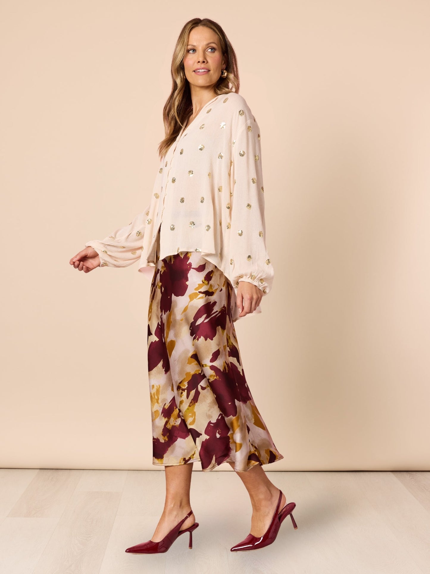 Hammock & Vine Allegra Sequin Spot Top (Ivory)