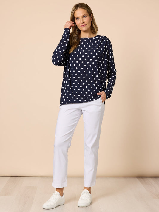 Clarity Le Spot Top (Navy/White)