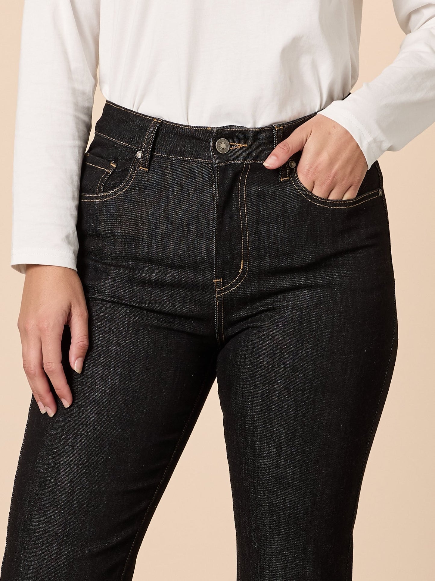 Threadz The Retro Cuff Straight Leg Jean (Black)