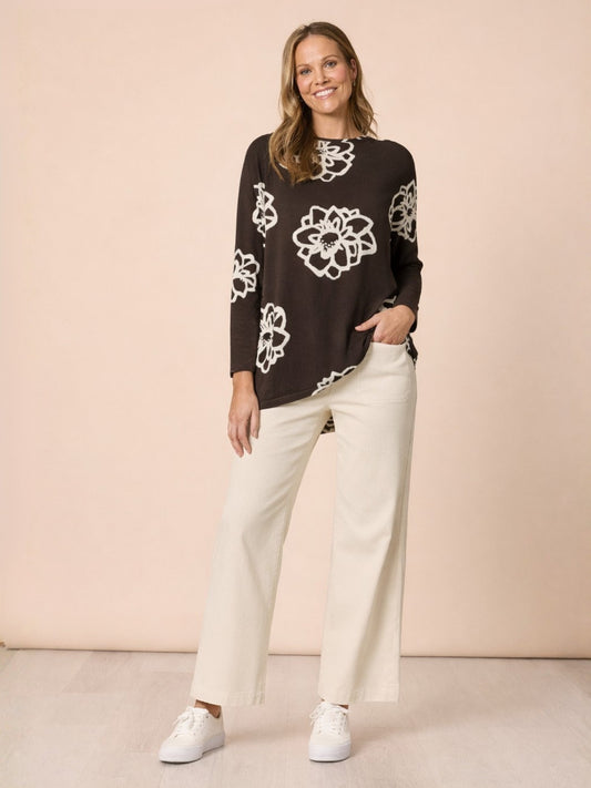 Clarity Florentine Top (Coffee Ivory)