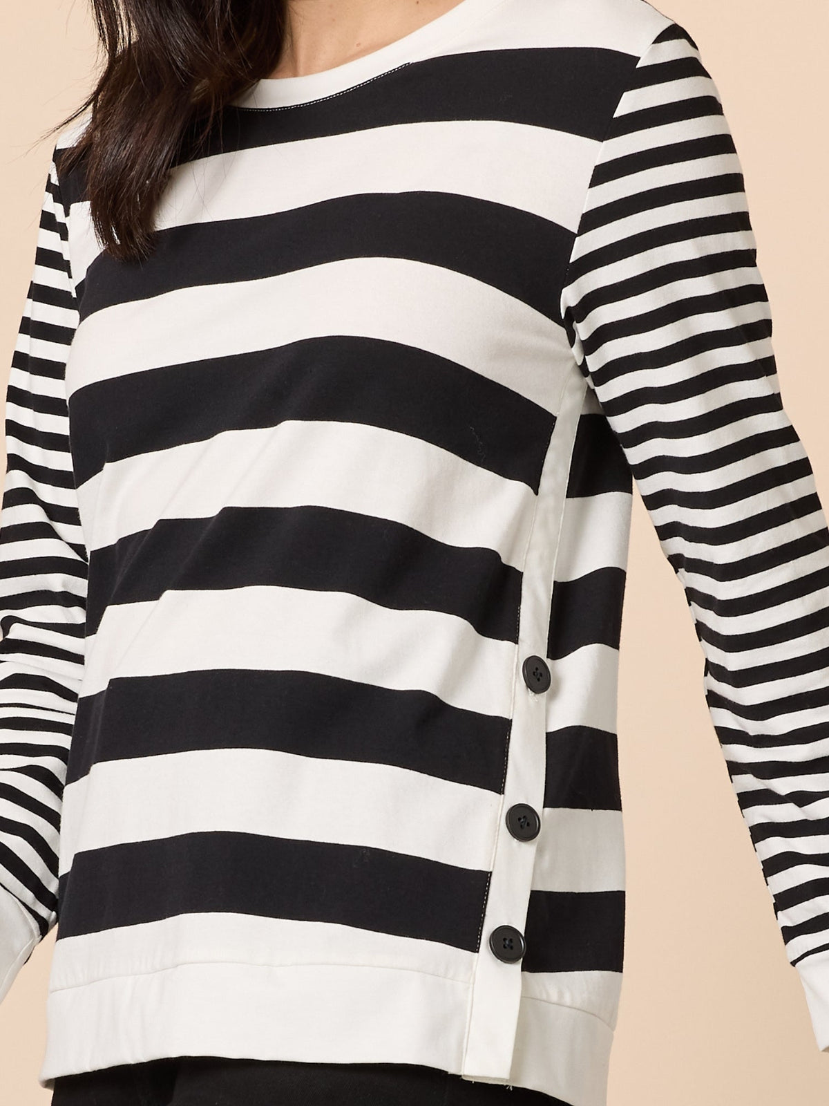 Gordon Smith Brighton Stripe Top (Black/Ivory)