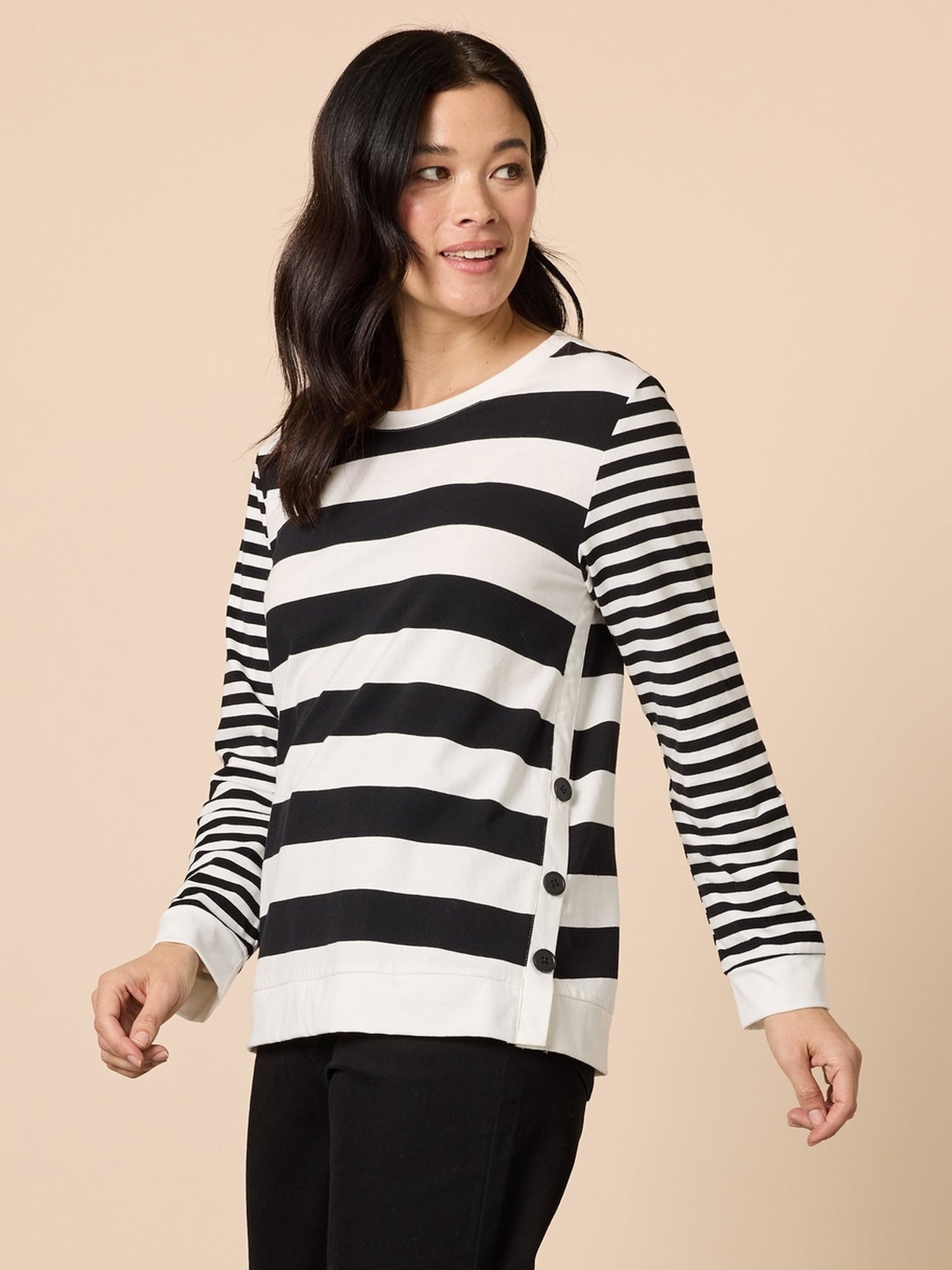 Gordon Smith Brighton Stripe Top (Black/Ivory)