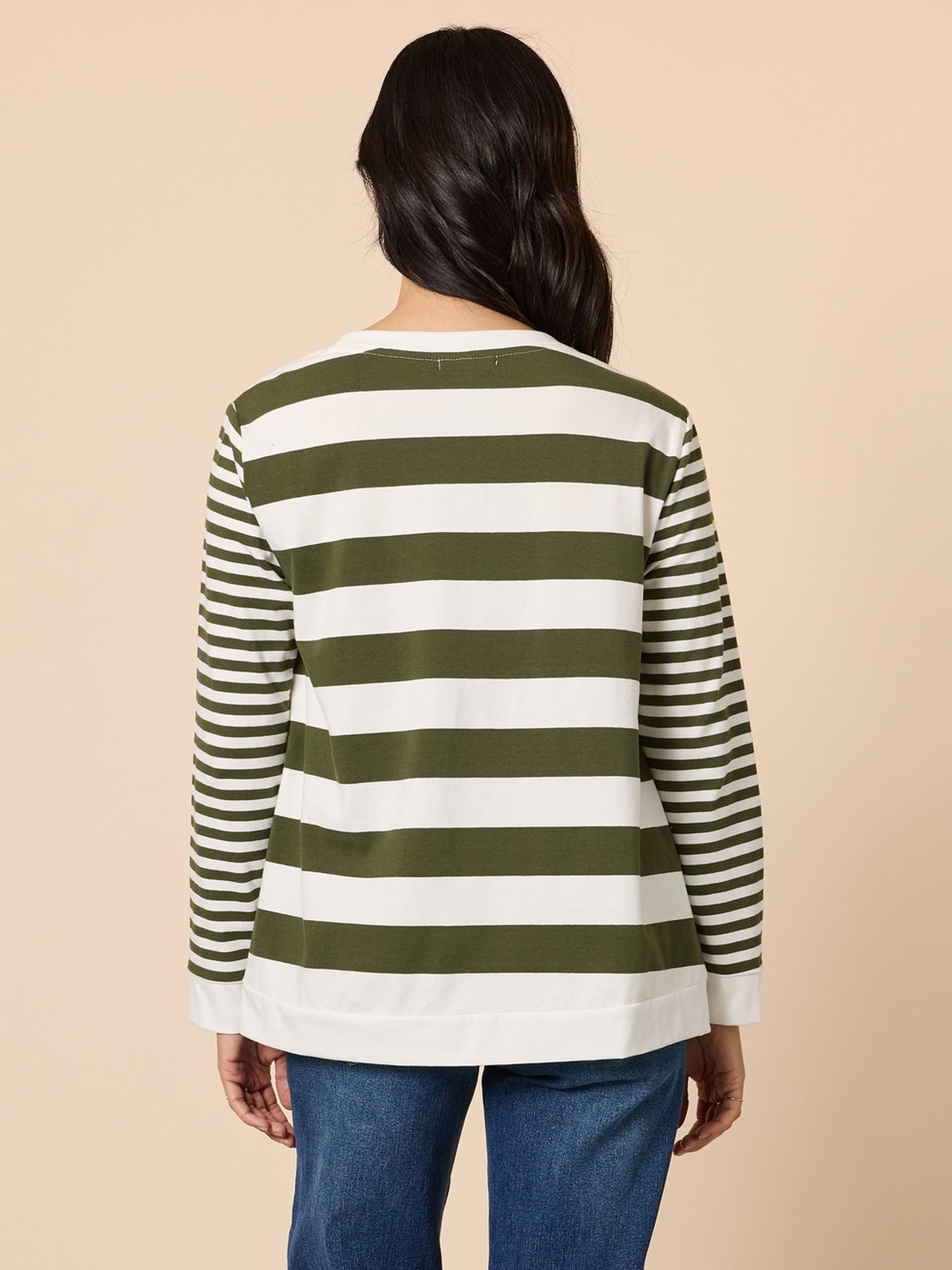 Gordon Smith Brighton Stripe Top (Khaki Ivory)
