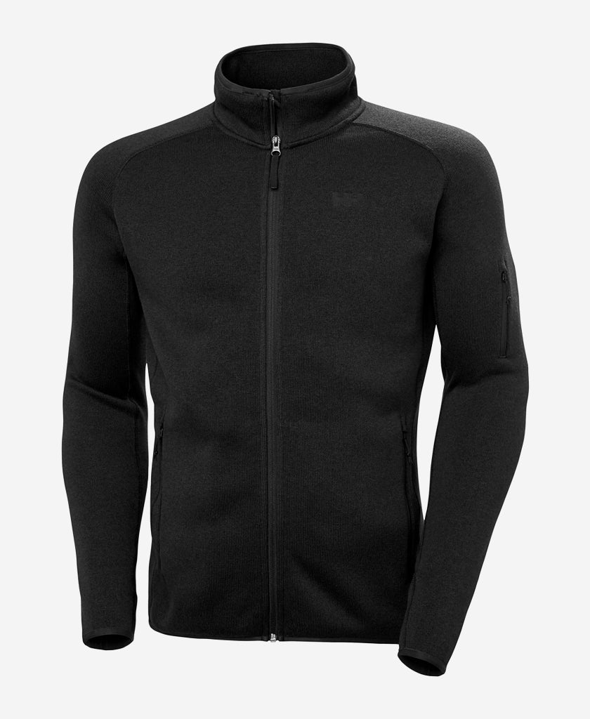 Image of a model wearing Outerwear. Product name - VARDE FLEECE JACKET 2.0, Black in Black colour by brand - Helly Hansen