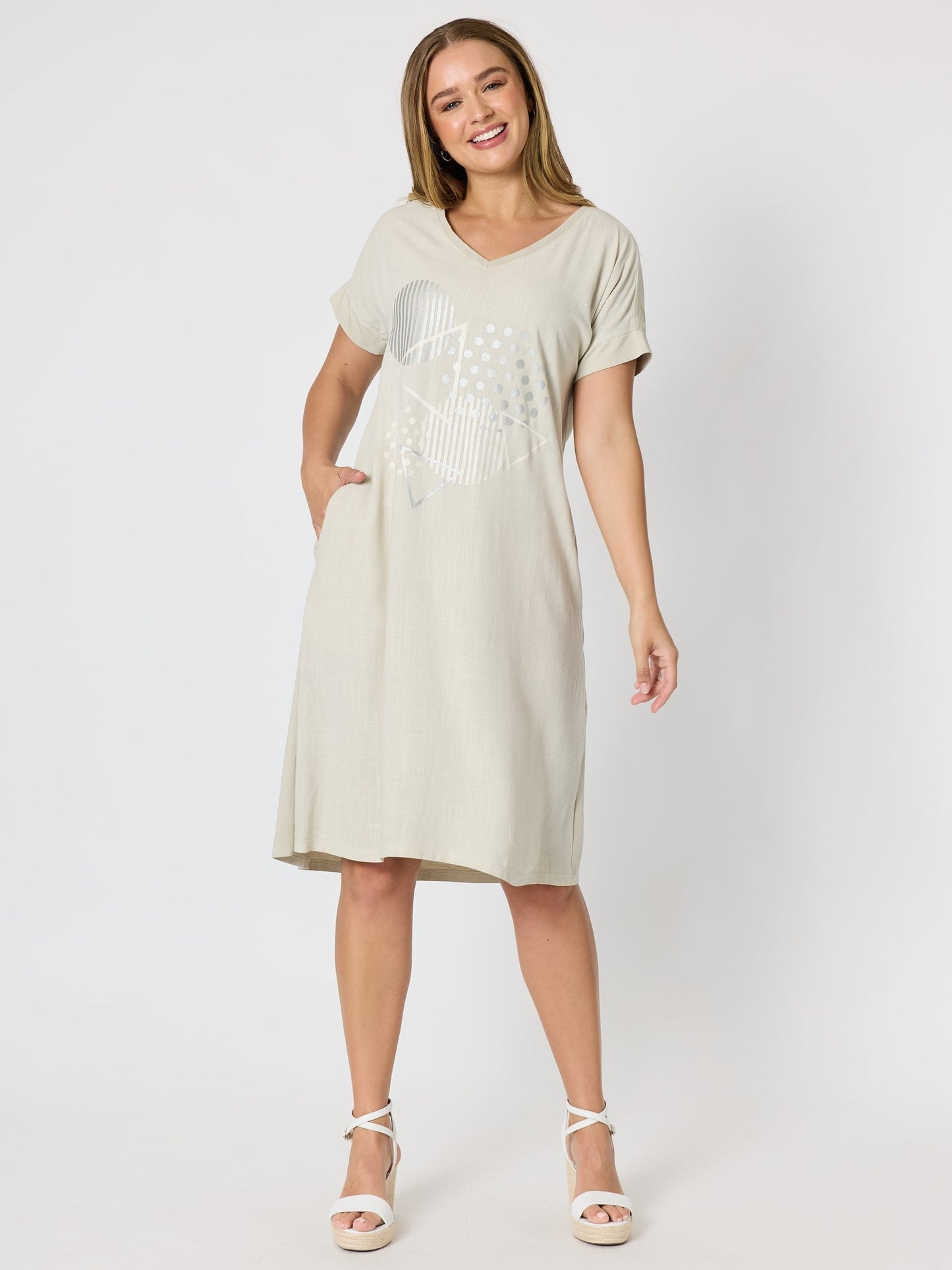 Image of Dresses. Product name - The Elements Dress Natural in Natural colour by brand - Clarity