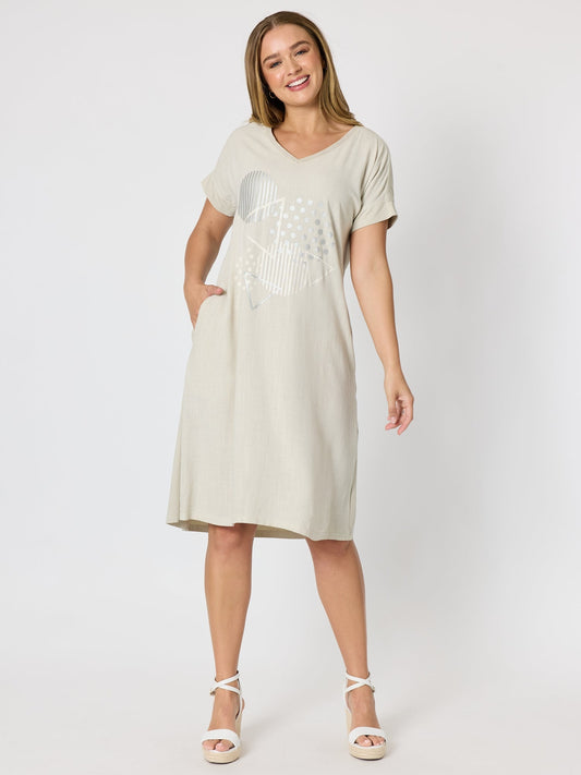 Image of Dresses. Product name - The Elements Dress Natural in Natural colour by brand - Clarity