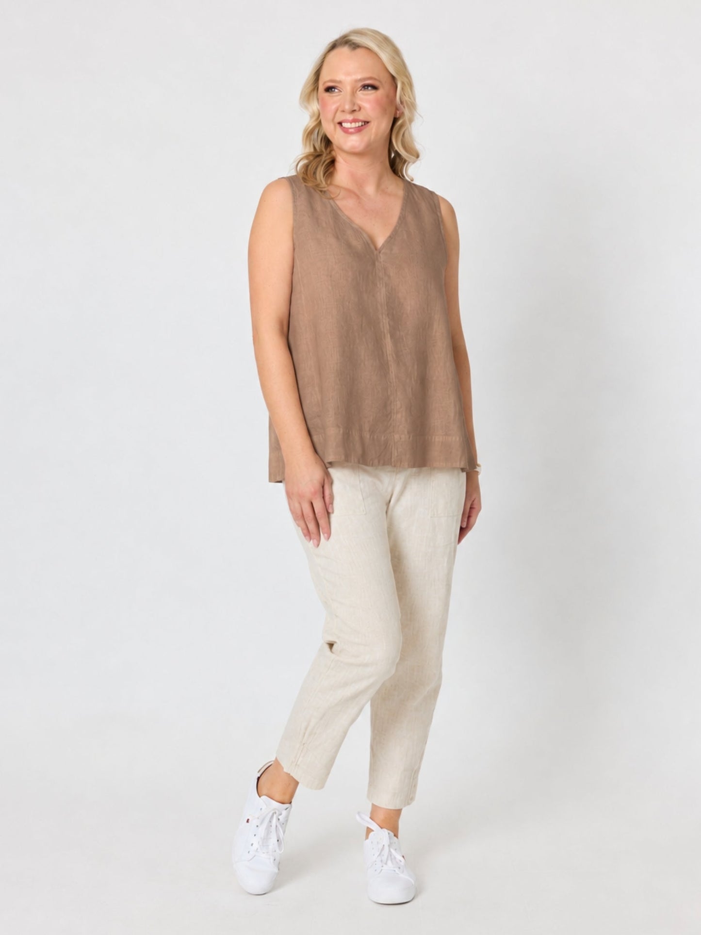 Gordon Smith Tilly Linen Camisole (Mocha)