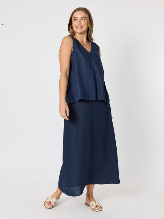 Gordon Smith Tilly Linen Camisole (Navy)