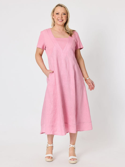 Gordon Smith Le Marais Linen Midi Dress (Musk)
