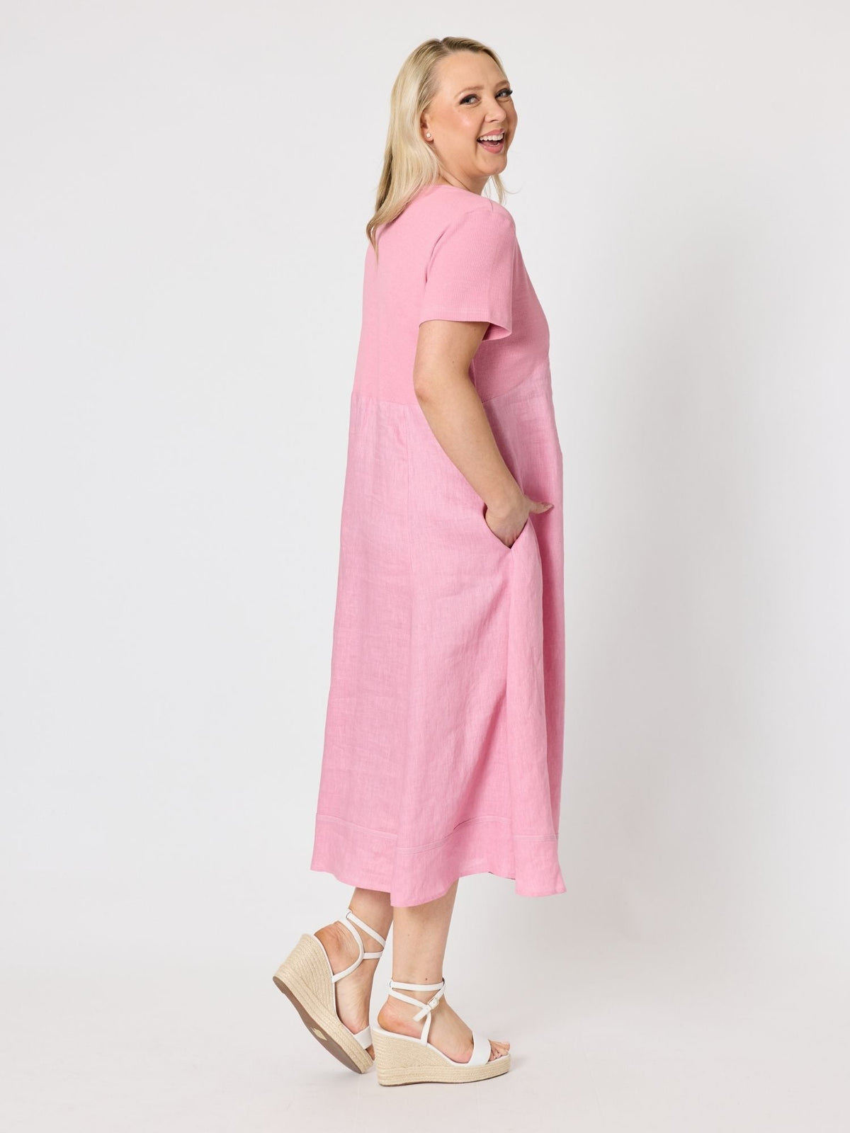Gordon Smith Le Marais Linen Midi Dress (Musk)