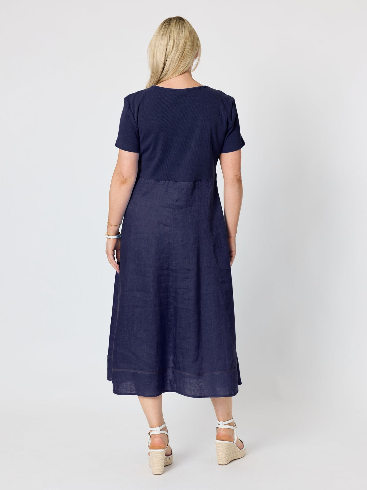 Gordon Smith Le Marais Linen Midi Dress (Navy)