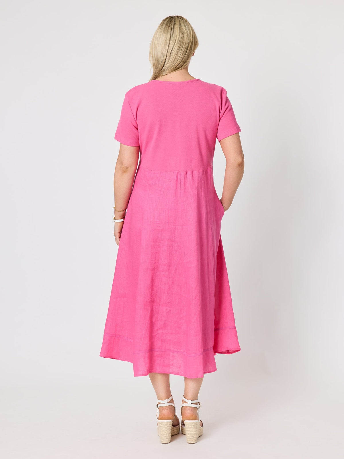 Gordon Smith Le Marais Linen Midi Dress (Raspberry)