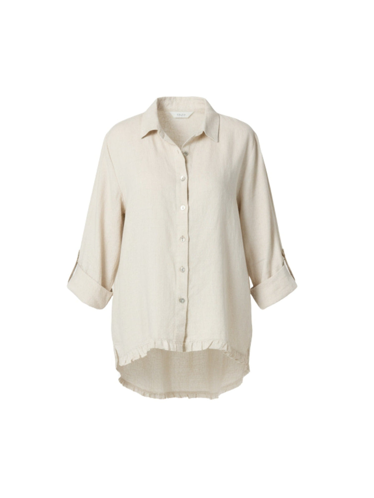 Gordon Smith Milly Ruffle Hem Linen Shirt (Natural)