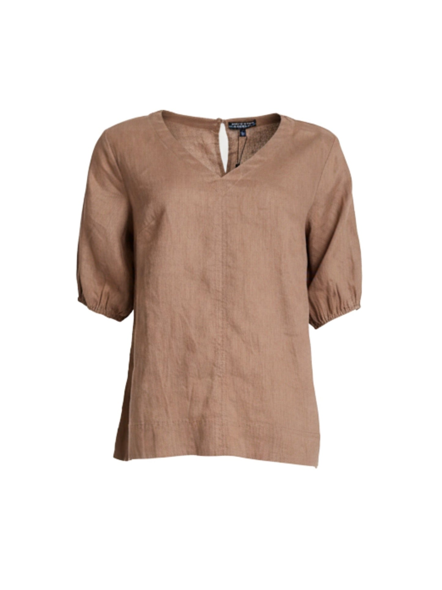 Gordon Smith Anna V-neck Linen Top (Mocha)