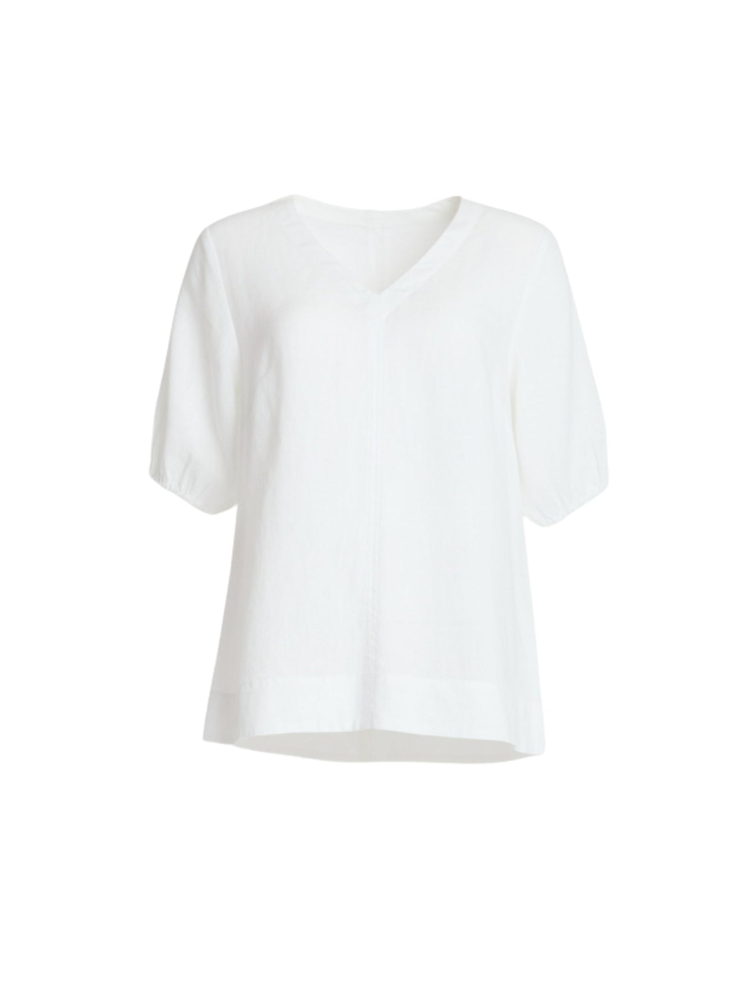Gordon Smith Anna V-neck Linen Top (White)