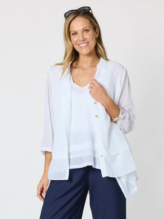 Image of Shirts. Product name - Essential Shirt White in White colour by brand - Clarity
