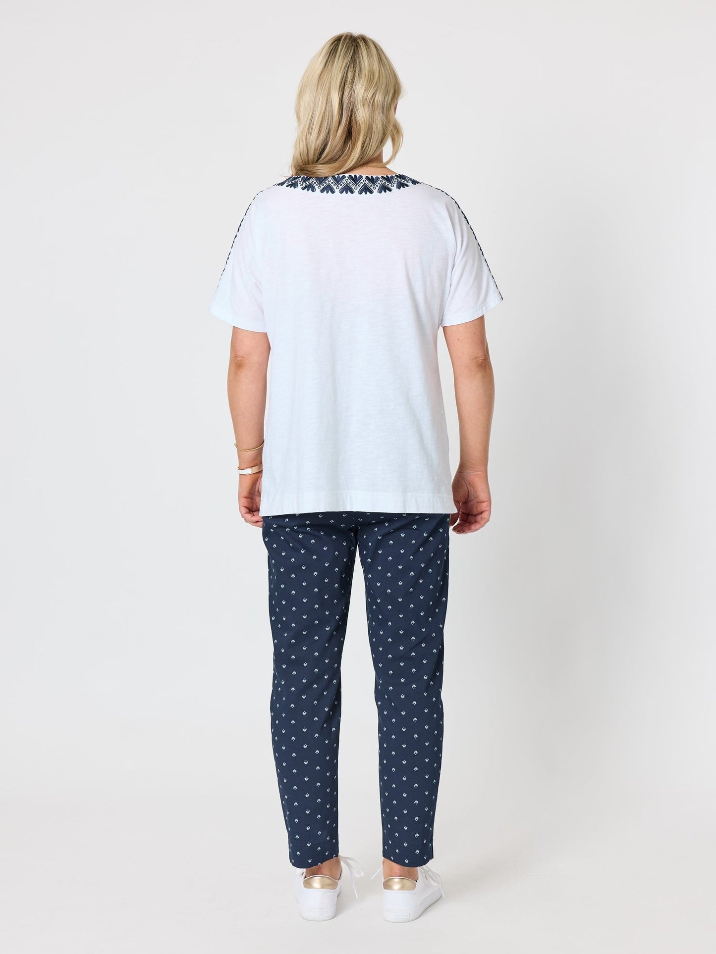 Gordon Smith Tropez Slim Leg Print Pant (Navy/White)