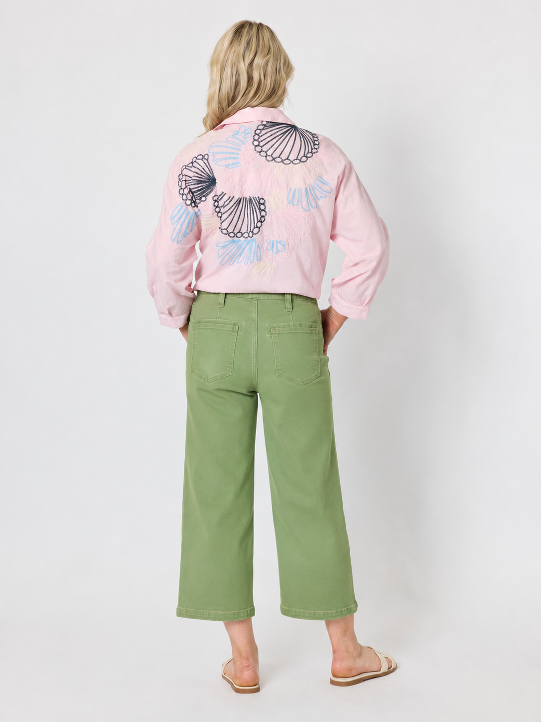 Gordon Smith Hudson Wide Leg Crop Jean (Fern)