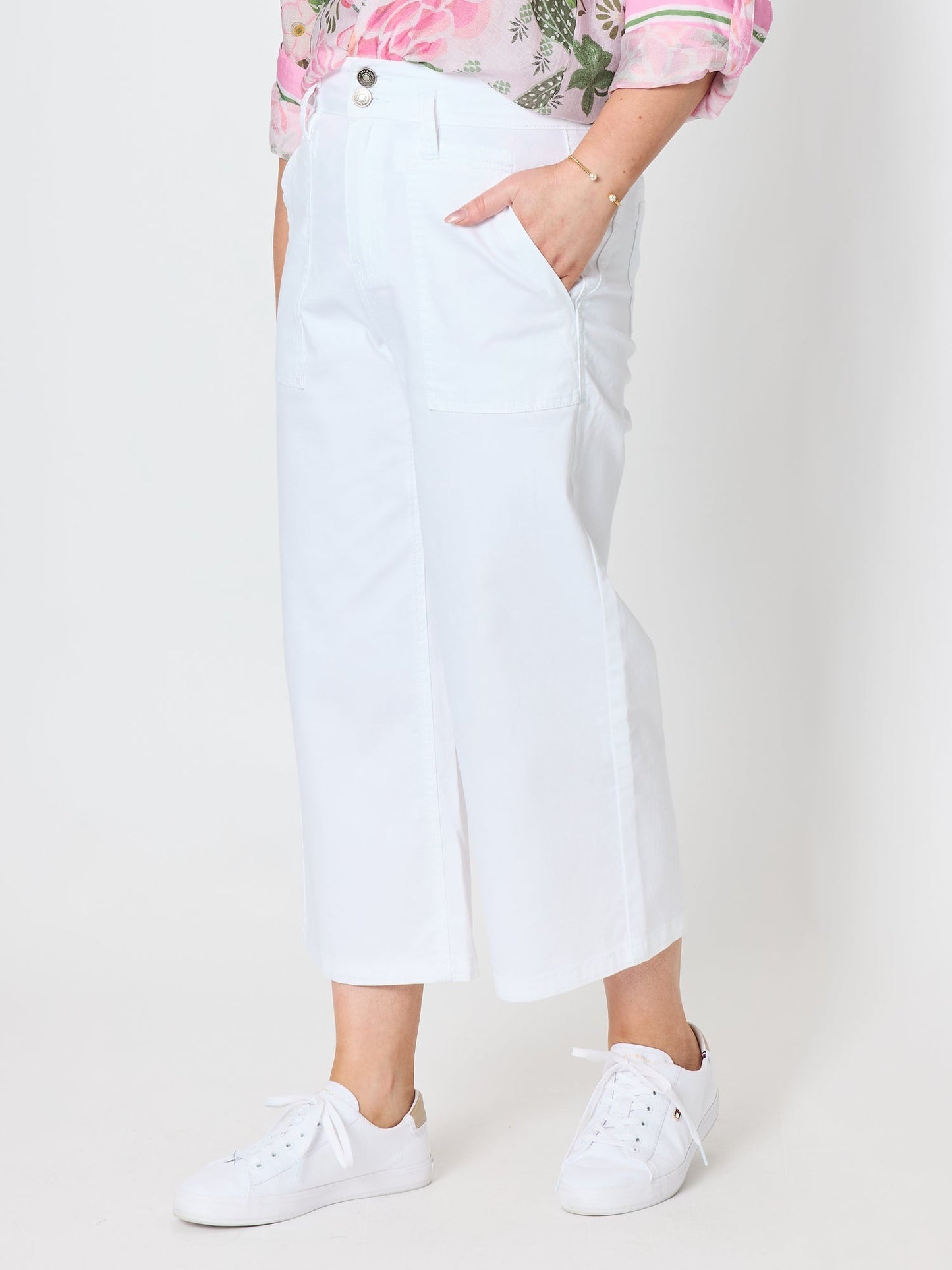 Gordon Smith Hudson Wide Leg Crop Jean (White)