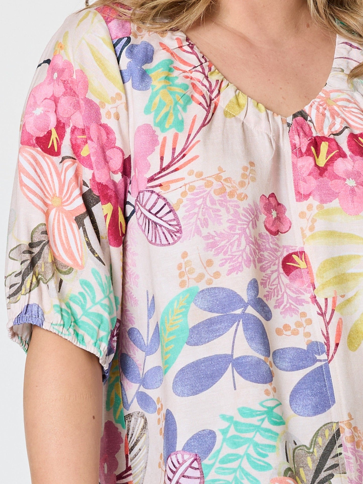 Gordon Smith Desert Rose Floral Print Top (Pink/Multi)