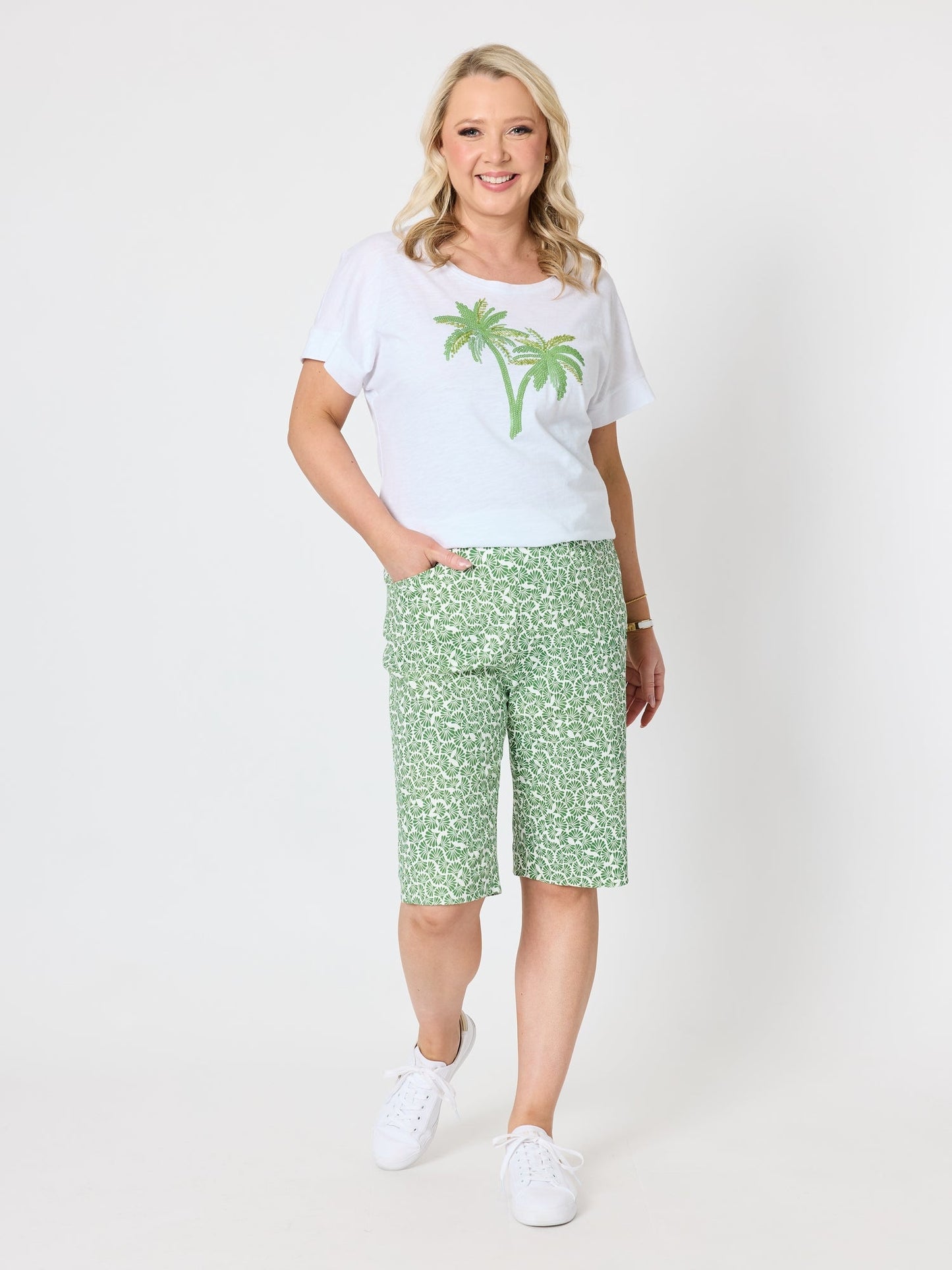 Gordon Smith Oasis Palm Sequin T-shirt (White)