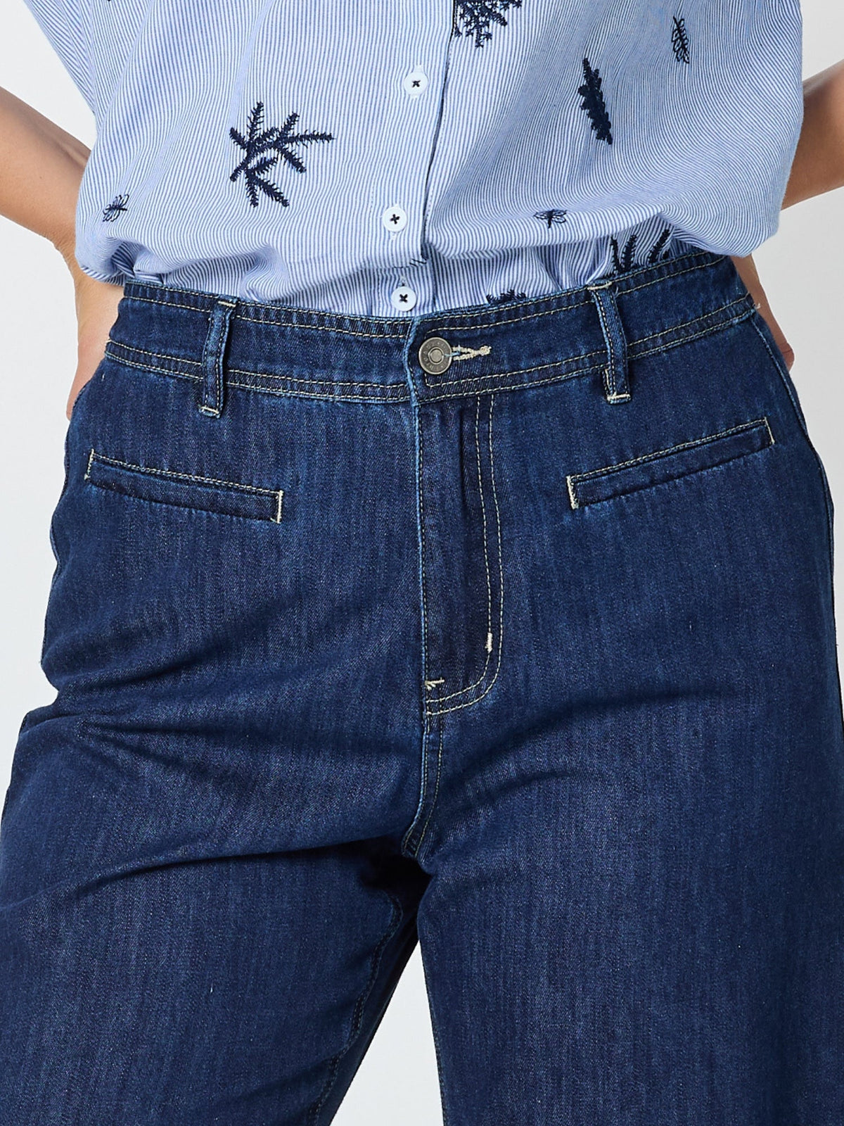 Threadz Urban Denim Cropped Pant (Dark Denim)