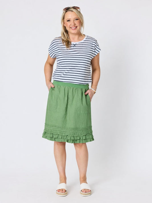 Gordon Smith Ruffle Hem Skirt (Fern)