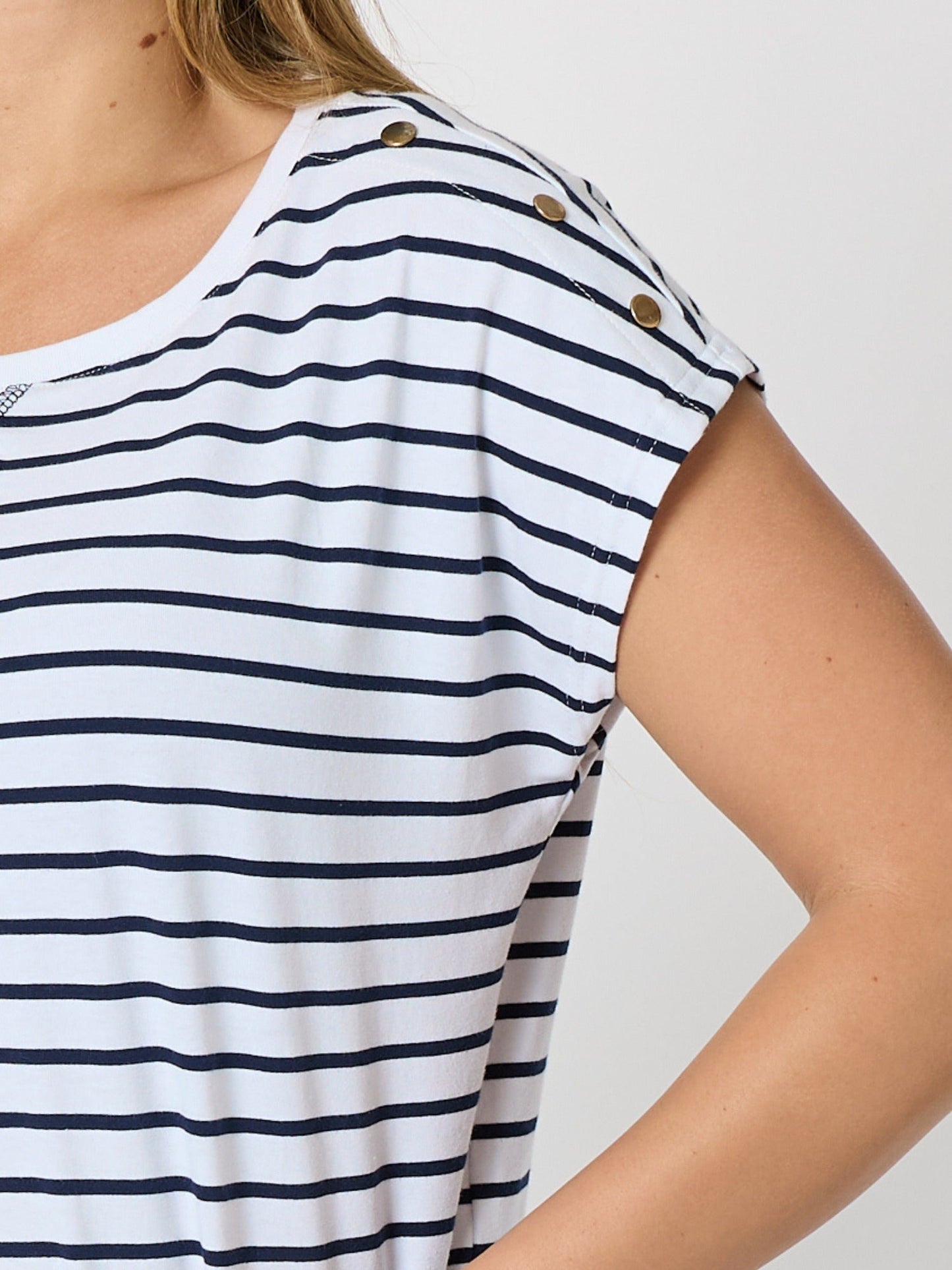 Gordon Smith Dockside Stripe Stud Tee (Navy/White)